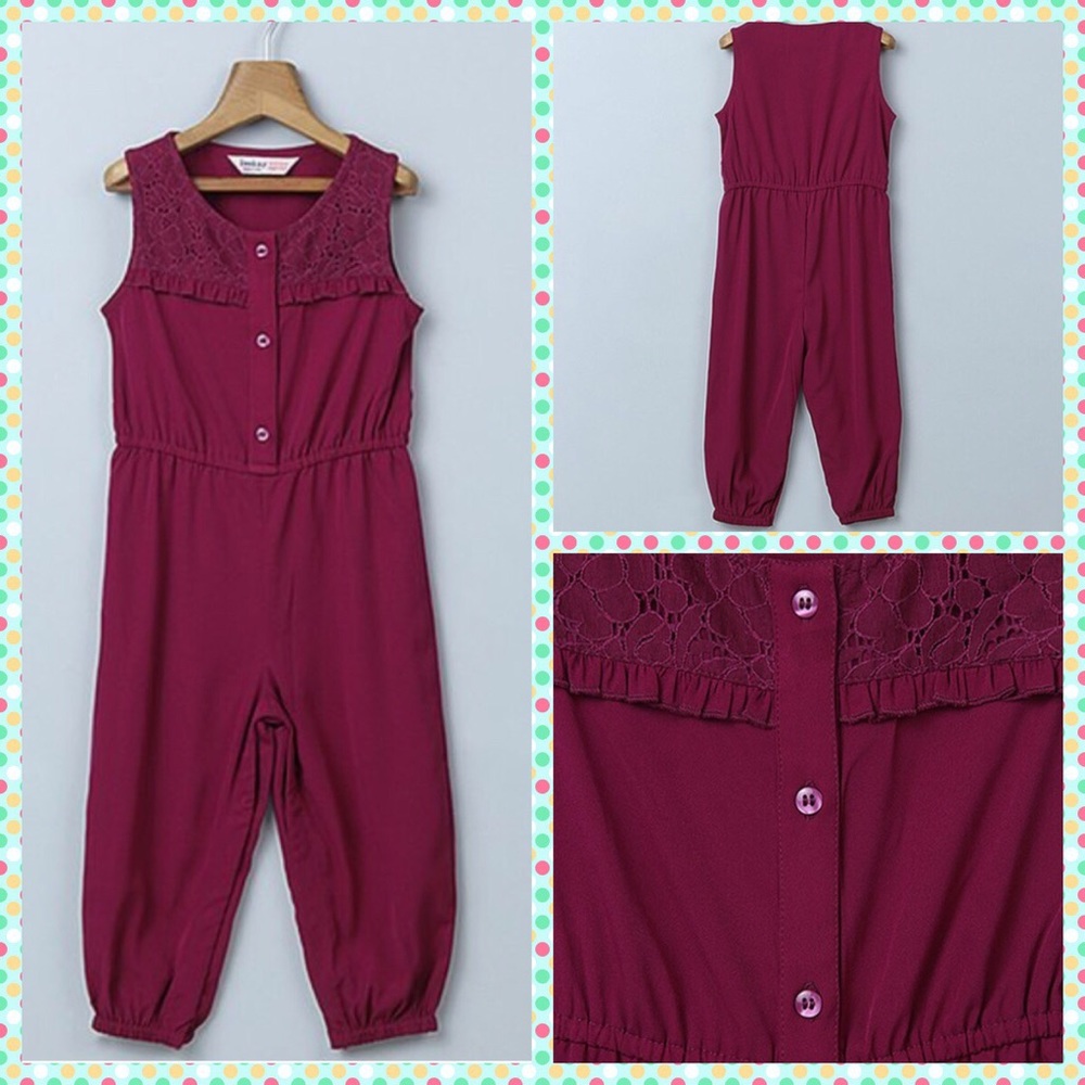 ▪️Sweet Side-Wine Lace Jumpsuit